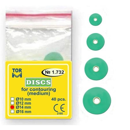 Discuri pentru finisat compozit 12mm Medium Green 40 bucati TorVM