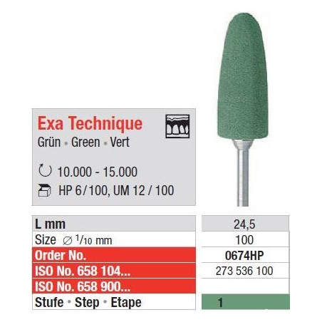 Polipanti Acrilate Exa Technique HP Verde - 6 buc. 