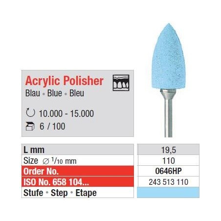 Polipanti Acrylic Polisher Albastru Deschis HP - 6 buc.