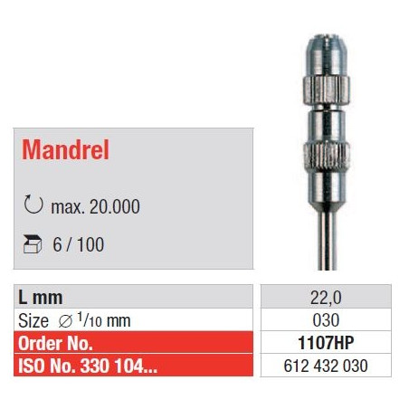 Мандрела от неръждаема стомана Occlupol - 100 броя - 1107HP