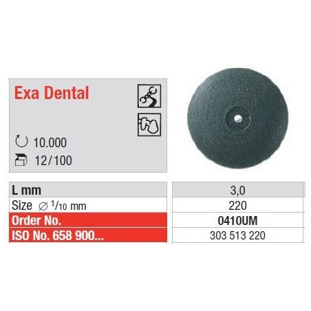 Freze Exa Dental unmounted - black  410 UM-12