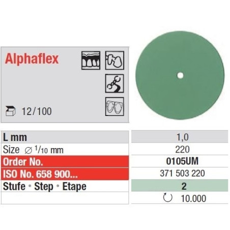 Полирни дискове Alphaflex - Стъпка 2: Зелени - 12 броя