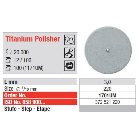 Polipanti Titanium Polisher UM Pasul 1: Gri - 100 buc. 