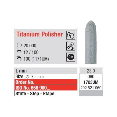 Polipanti Titanium Polisher UM Pasul 1: Gri - 100 buc. 