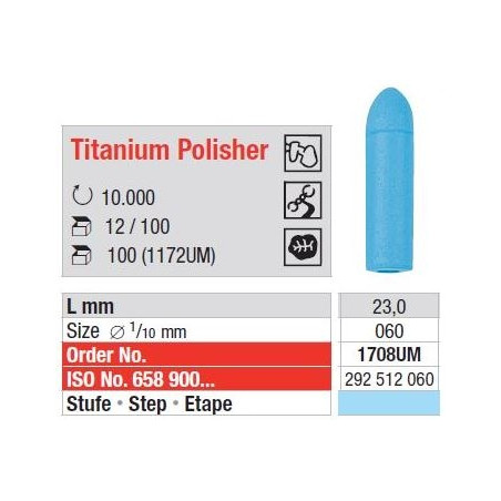 Freze Titanium pol. unmounted - blue  1706 UM-100