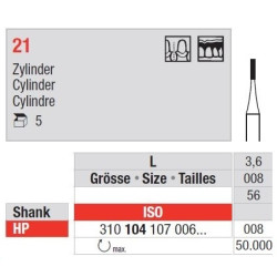 Freze Steel bur 21.1 4 008