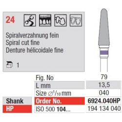 Freze TC Cutter Spiral Cut Fine 24