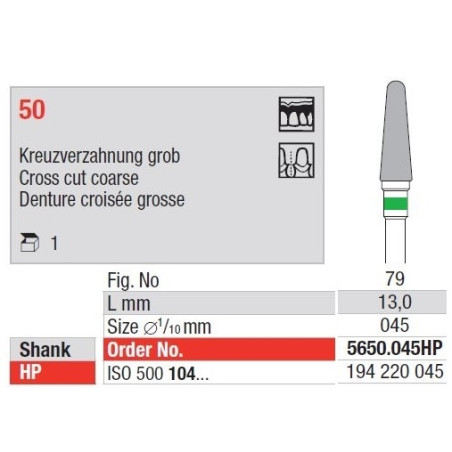 Freze TC Cutter Cross Cut Coarse 50 