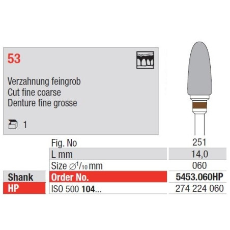 Freze TC Cutter Cross Cut Fine Coarse 53 