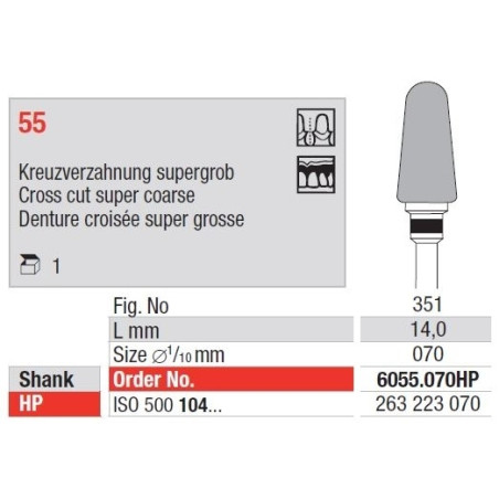 Freze TC Cutter Cross Cut Super Coarse 55