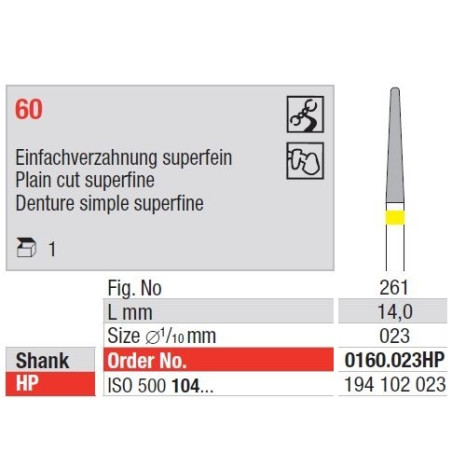 Freze TC Cutter Plain Cut Superfine 60