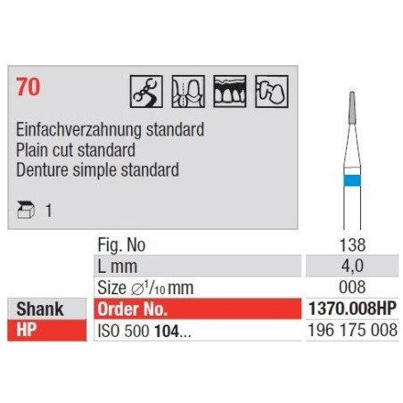 Freze TC Cutter Plain Cut Standard 70 