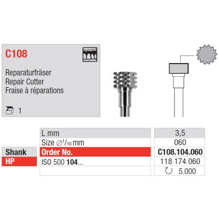 Freze TC Cutter Repair Cutter C108