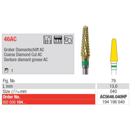 Freze TC Cutter Coarse Diamond Cut AC 46 