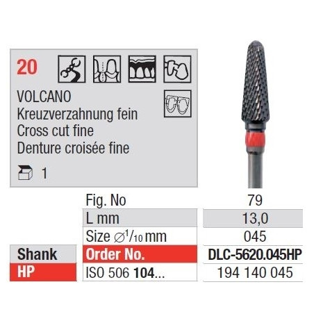 Freze TC Cutter VOLCANO Cross Cut Fine 20