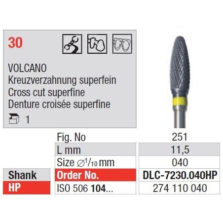 Freze TC Cutter VOLCANO Cross Cut Fine 30