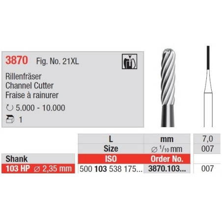 Freze Channel Cutter 3870.103HP