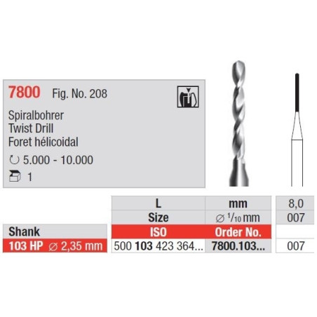 Freze Twist Drill 7800.103HP