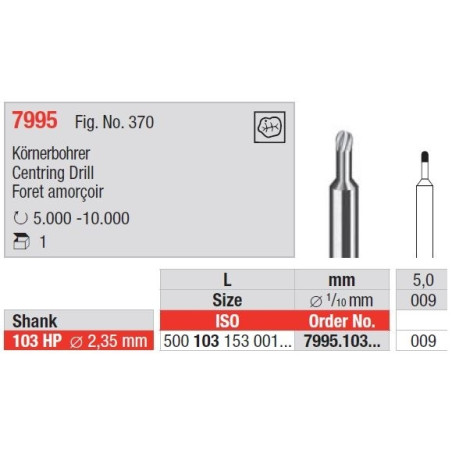 Фреза Centring Drill 7995 103HP