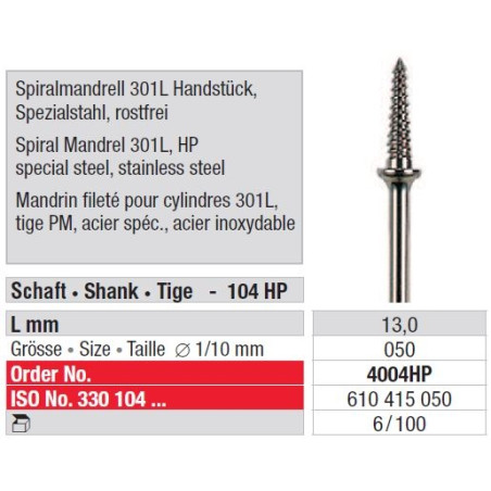 Mandrine Spirala 301L 4004HP - 6 bucati