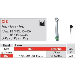 Freze TC Burs RAL cu cap rotund C1S