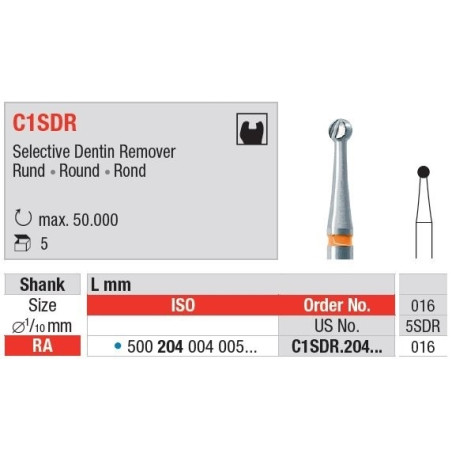 Freze TC Burs RA C1SDR cu cap rotund