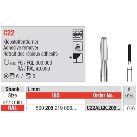 Freza RAL C22 ALGK pentru indepartarea resturilor adezive