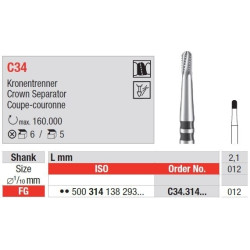 Freze TC Bur FG pentru taierea coroanelor C34