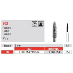 Freze Diamant Cap Flacara FG 862 - 5 buc.