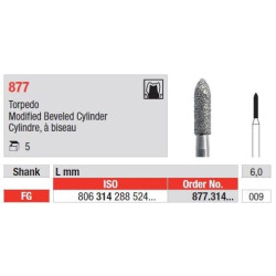 Freze Diamant Cilindru cu Cap Conic FG 877 - 5 buc.