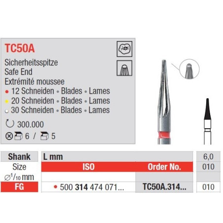 Freze TC50A FG pentru finisare