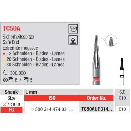 Freze TC50AUF FG 30 lame pentru finisare