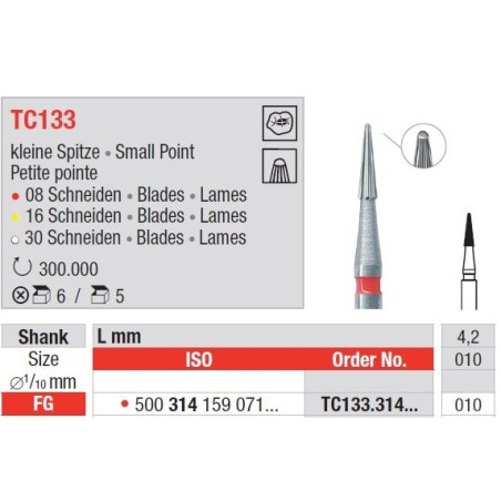 Freze TC133 FG cu 8 lame pentru finisare