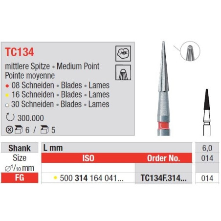 Freze TC134F FG cu 16 lame pentru finisare