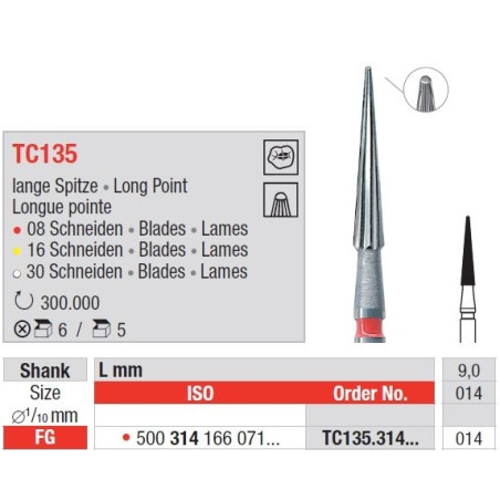 Freze TC135 FG cu 8 lame pentru finisare