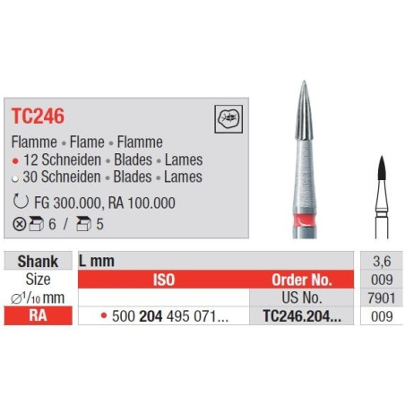 Freze TC246 RA cu 12 lame pentru finisare