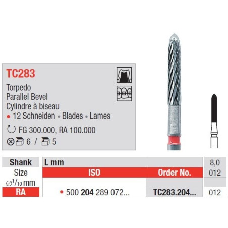 Freze TC283 RA cu 12 lame pentru finisare