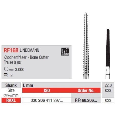 Фрези хирургични, стоманени RAXL RF168