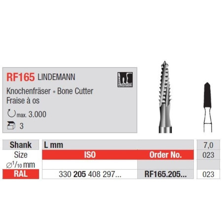 Фрези хрургичнии, стоманени RAL RF165