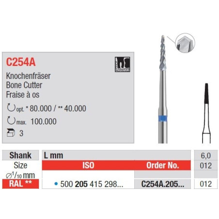 Freze Chirurgicale RAL C254 A