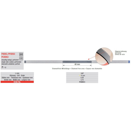 Freze Diamond Strips perforated  PXDS 3