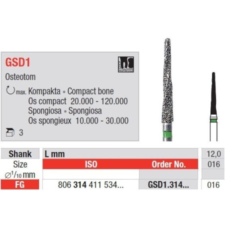 Freze Chirurgie Osteotom FG  GSD1 