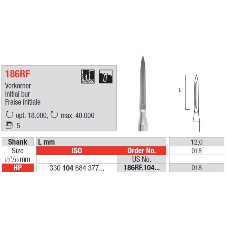 Freze Chirurgicale Initial burs HP 186RF