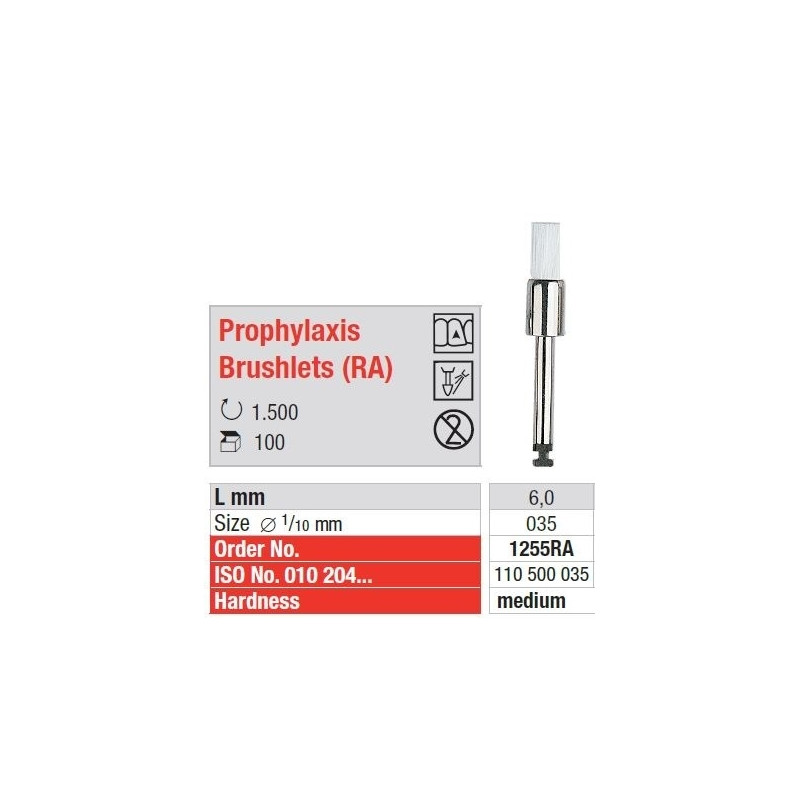 Полирни гуми Prophylaxis Brushlets RA Medium - 100 броя