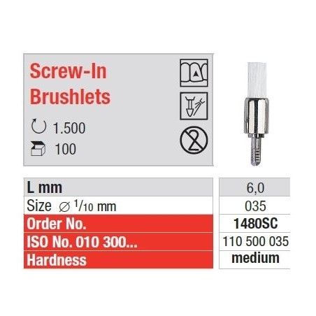 Polipanti Profilaxie Screw-In Brushlets - 100 броя