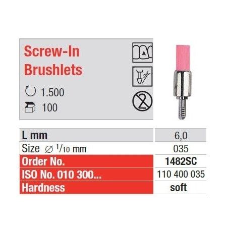 Polipanti Profilaxie cu peri moi Screw-In Brushlets - 100 bucati