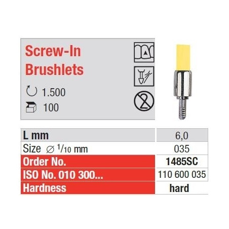 Polipanti Profilaxie cu peri tari Screw-In Brushlets - 100 bucati