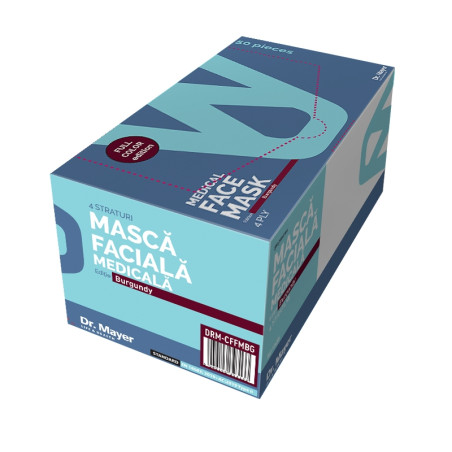 Masca medicala 4 straturi full color Burgundy Dr. Mayer