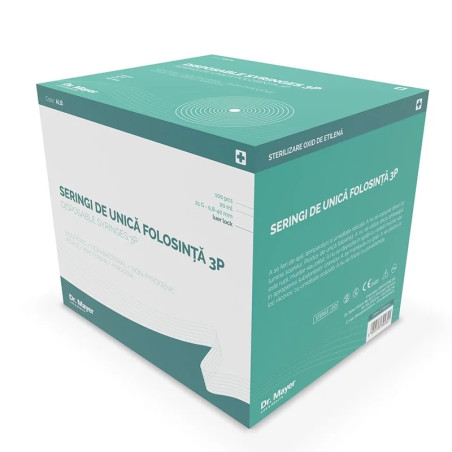 Seringa 3P 20ml DR. MAYER ac 21G luer lock (50 Buc) Alba