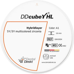 DD cubeY HL 98H20, Хибриден 5Y/3Y многоцветен цирконий